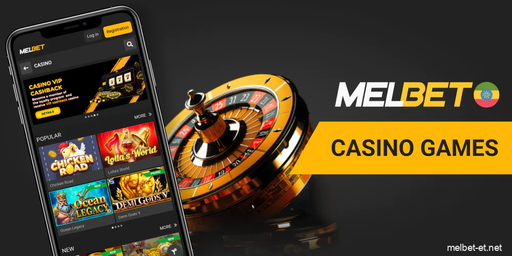 Casino games on Melbet mobile app