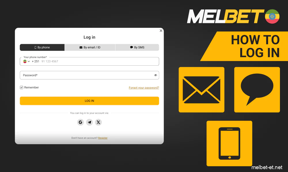 Melbet account login steps