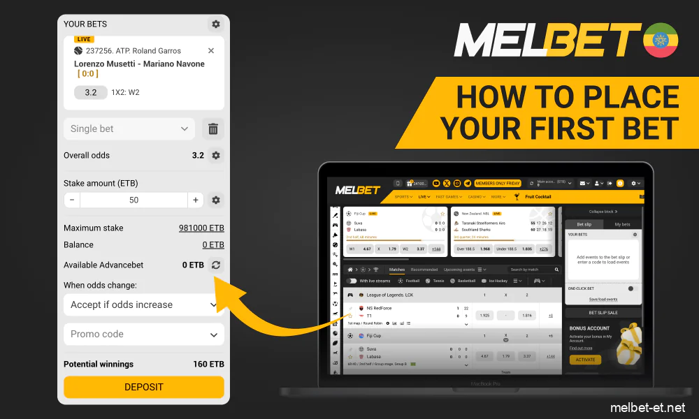Placing First Bet On Melbet App
