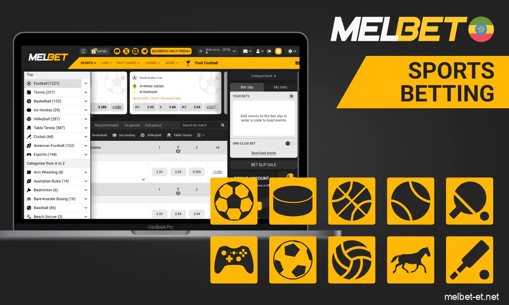 Melbet ET sports betting options