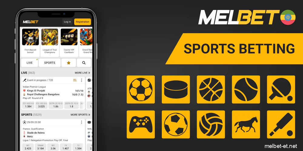 Mobile sports betting via Melbet app