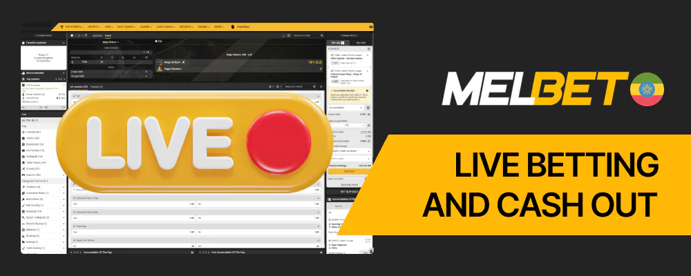 Melbet offers live betting and streaming on selected events